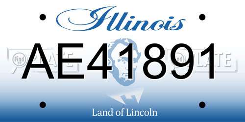 AE41891 Illinois License Plate