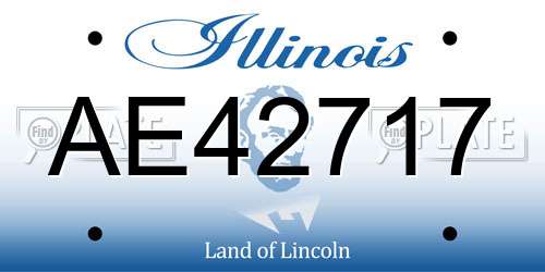 AE42717 Illinois License Plate