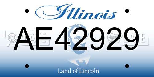 AE42929 Illinois License Plate