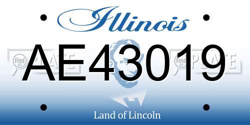 AE43019 Illinois License Plate