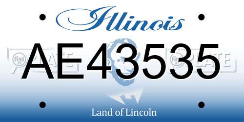 AE43535 Illinois License Plate