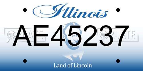 AE45237 Illinois License Plate