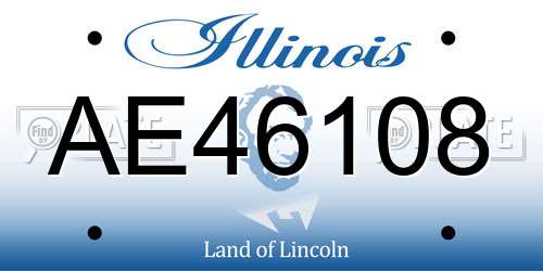 AE46108 Illinois License Plate