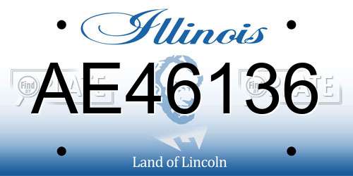 AE46136 Illinois License Plate
