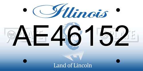 AE46152 Illinois License Plate