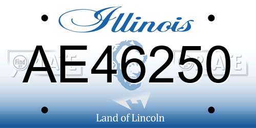 AE46250 Illinois License Plate