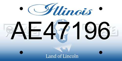 AE47196 Illinois License Plate