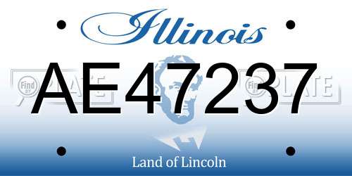 AE47237 Illinois License Plate
