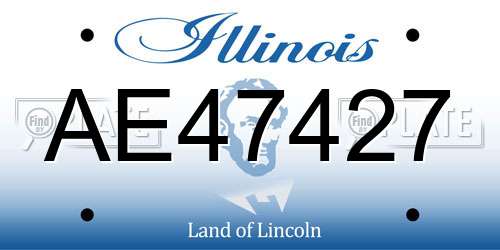 AE47427 Illinois License Plate