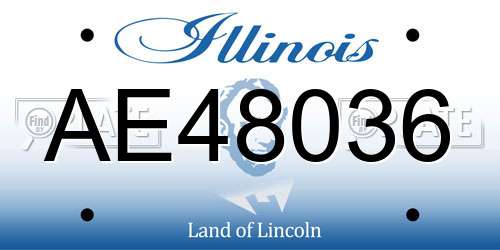 AE48036 Illinois License Plate