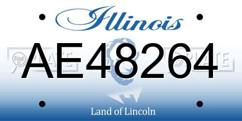 AE48264 Illinois License Plate