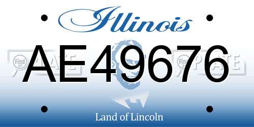 AE49676 Illinois License Plate