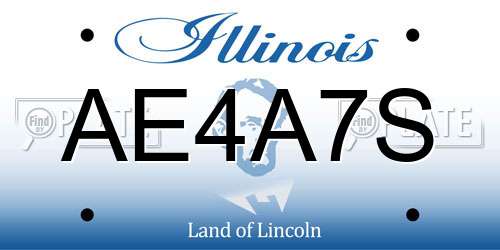 AE4A7S Illinois License Plate