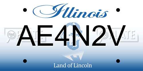 AE4N2V Illinois License Plate