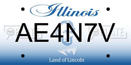 AE4N7V Illinois License Plate