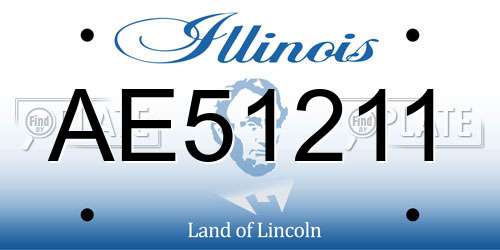 AE51211 Illinois License Plate