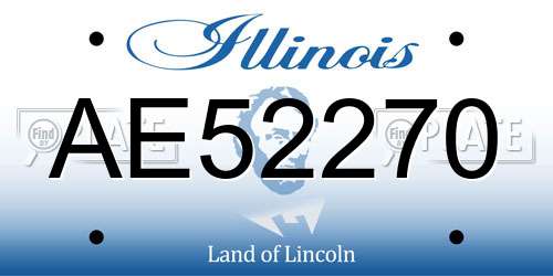 AE52270 Illinois License Plate