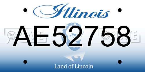 AE52758 Illinois License Plate