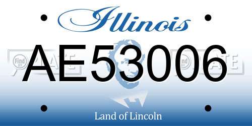AE53006 Illinois License Plate