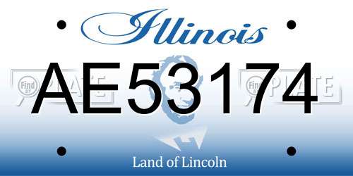 AE53174 Illinois License Plate