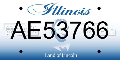 AE53766 Illinois License Plate