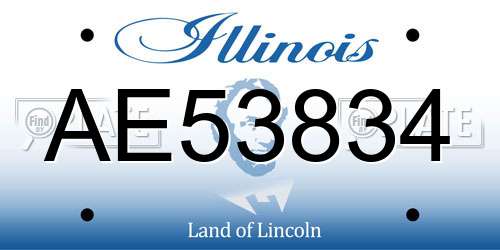 AE53834 Illinois License Plate