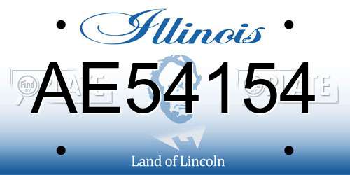 AE54154 Illinois License Plate