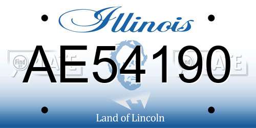 AE54190 Illinois License Plate