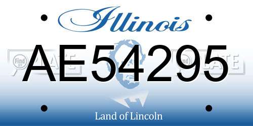 AE54295 Illinois License Plate