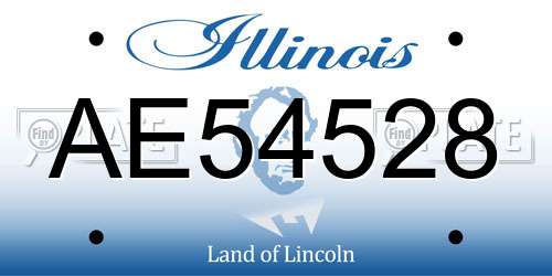 AE54528 Illinois License Plate