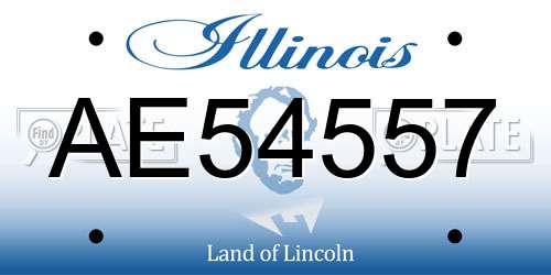 AE54557 Illinois License Plate