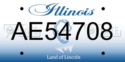 AE54708 Illinois License Plate
