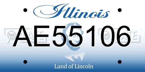 AE55106 Illinois License Plate