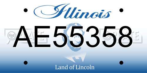 AE55358 Illinois License Plate