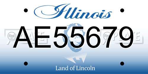 AE55679 Illinois License Plate