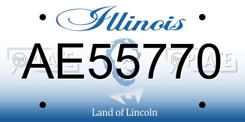 AE55770 Illinois License Plate