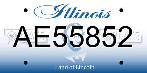 AE55852 Illinois License Plate