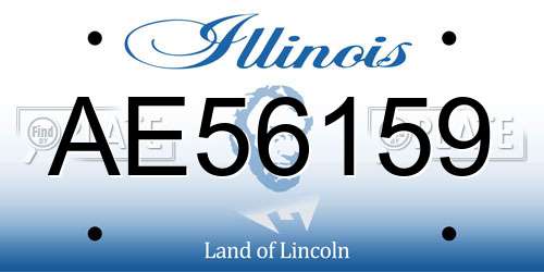 AE56159 Illinois License Plate