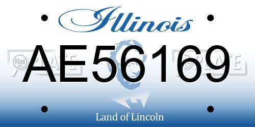 AE56169 Illinois License Plate