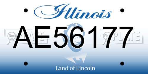 AE56177 Illinois License Plate