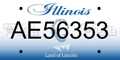 AE56353 Illinois License Plate