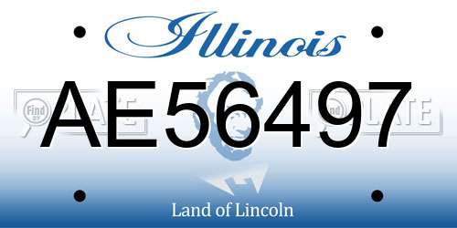 AE56497 Illinois License Plate