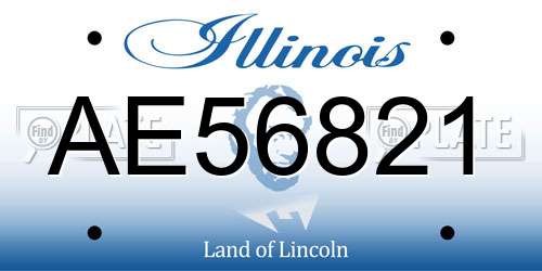 AE56821 Illinois License Plate