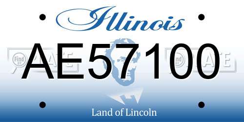 AE57100 Illinois License Plate