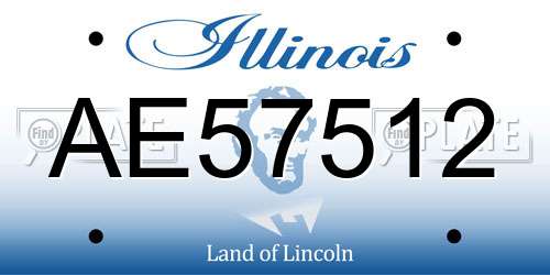 AE57512 Illinois License Plate