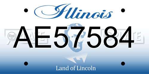 AE57584 Illinois License Plate