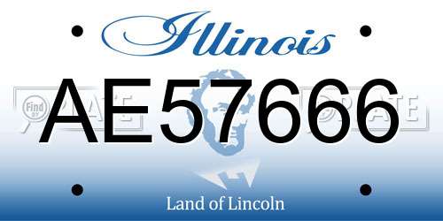 AE57666 Illinois License Plate