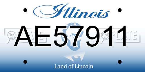 AE57911 Illinois License Plate