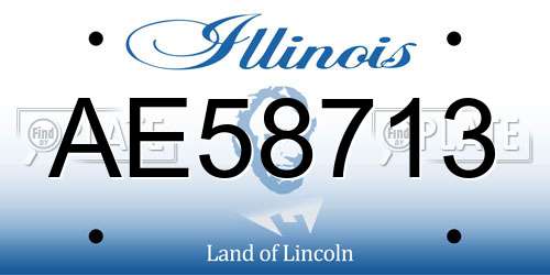 AE58713 Illinois License Plate