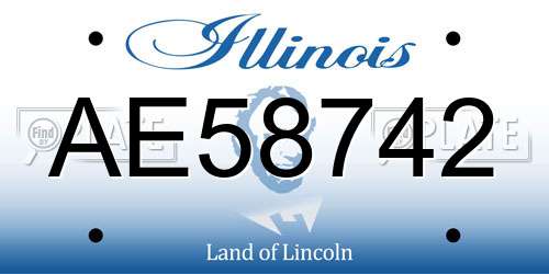 AE58742 Illinois License Plate